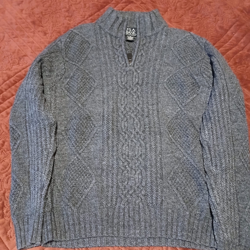 Jos. A. Bank Grey Cable Knit Sweater